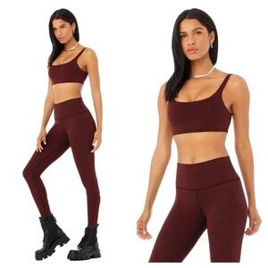 ALO Micro Houndstooth Activewear Matching Set | Size M